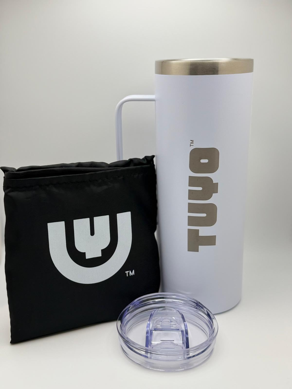 Stainless Steel Travel Mug & Reusable Tote Bag Bundle  (White, 20 oz)