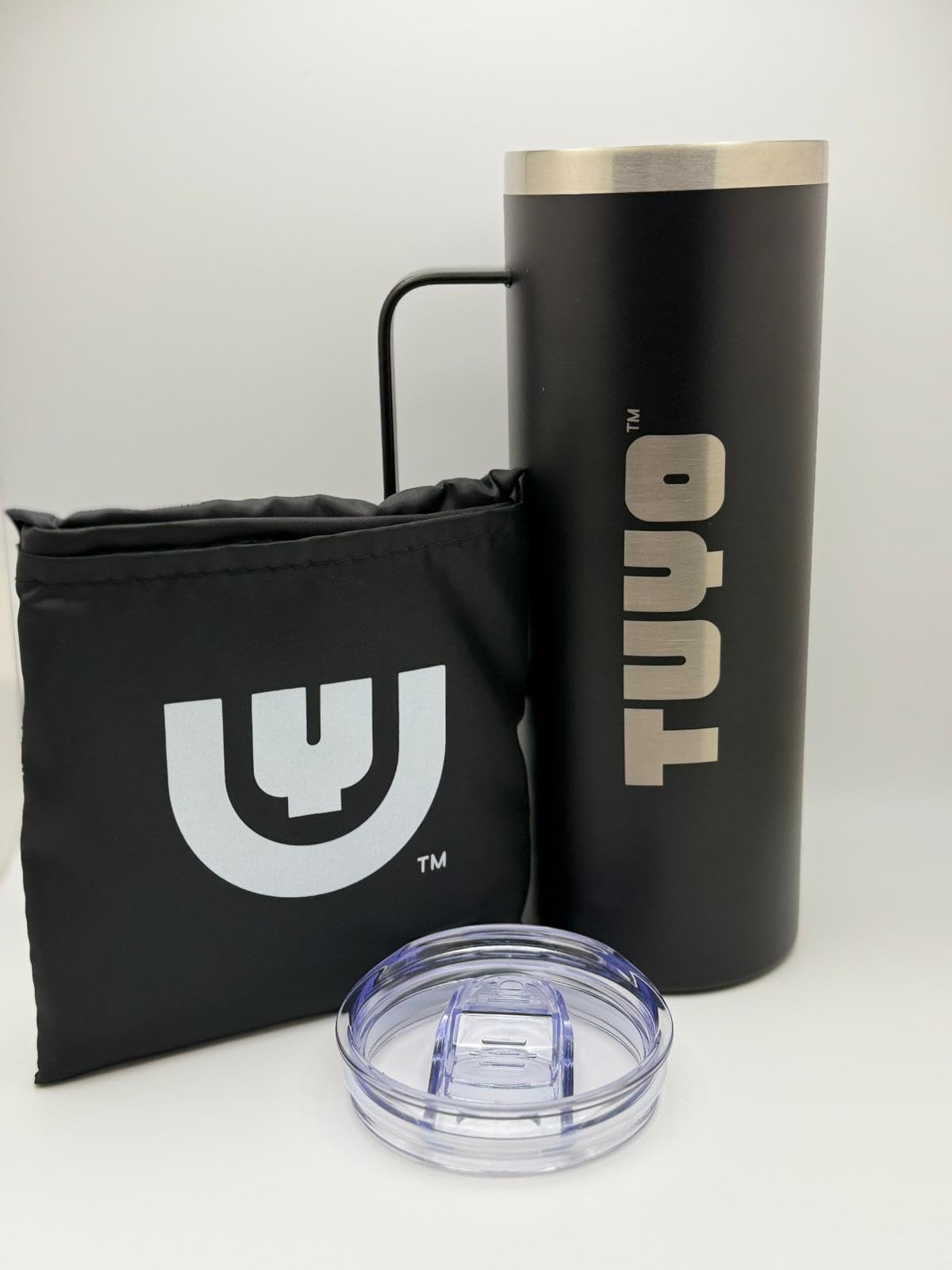 Stainless Steel Travel Mug & Reusable Tote Bag Bundle  (Black, 20 oz)