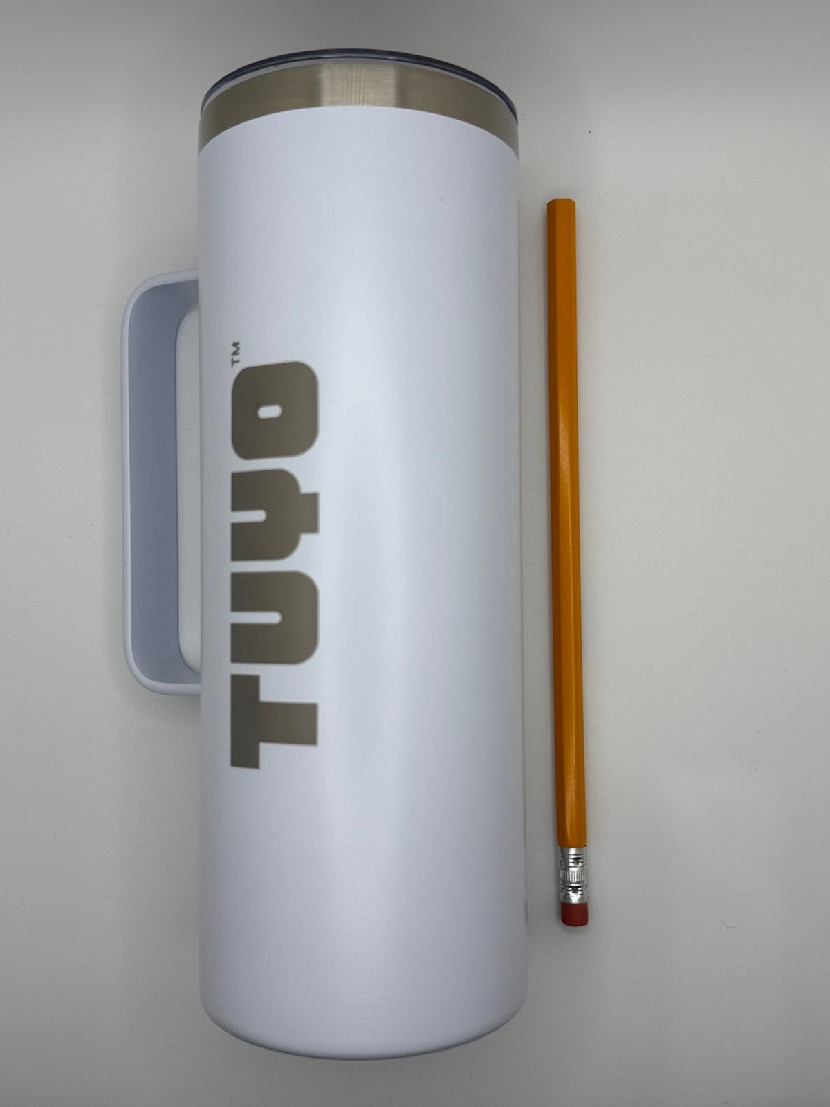 Stainless Steel Travel Mug & Reusable Tote Bag Bundle  (White, 20 oz)