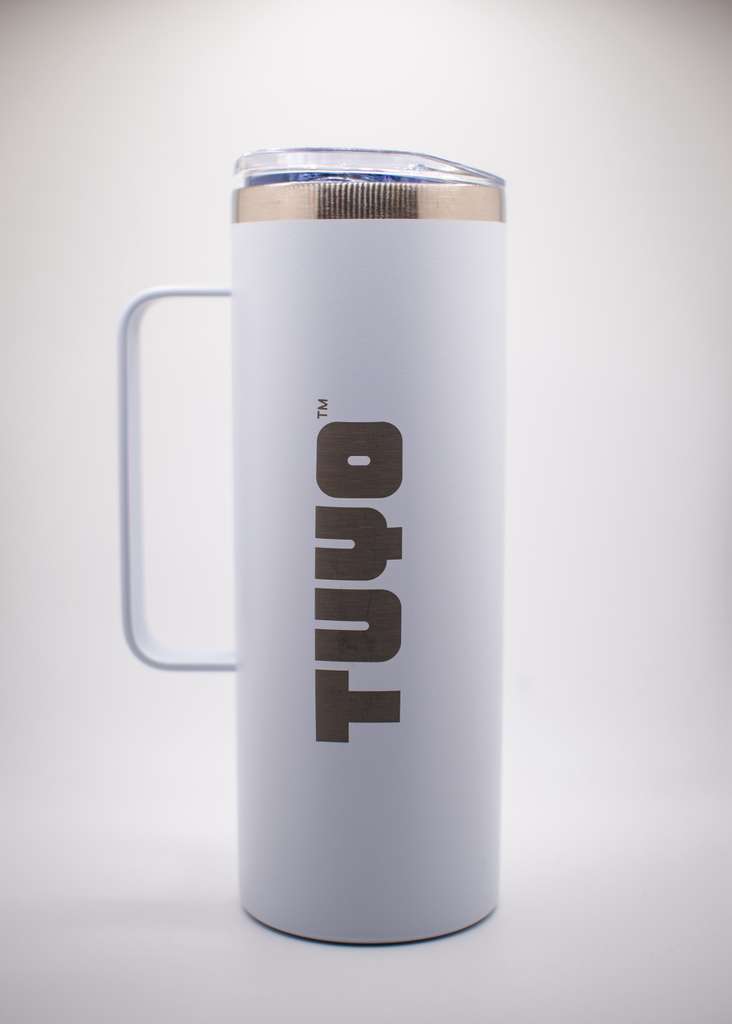 Stainless Steel Travel Mug & Reusable Tote Bag Bundle  (White, 20 oz)