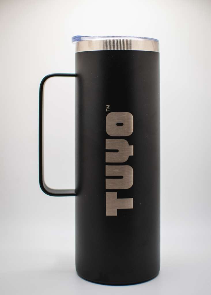 Stainless Steel Travel Mug & Reusable Tote Bag Bundle  (Black, 20 oz)